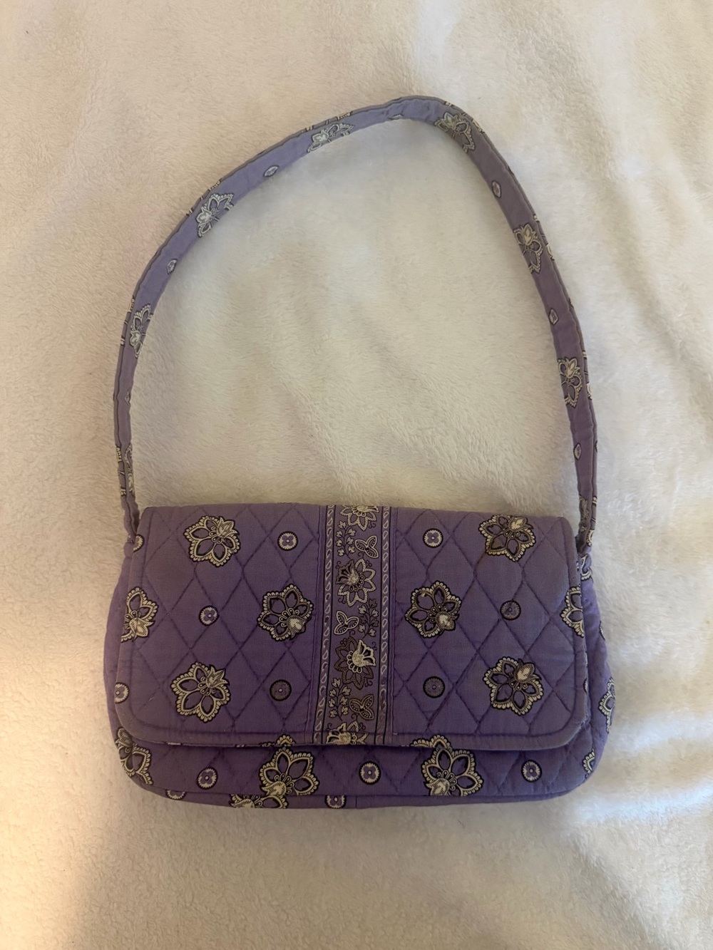 Vera Bradley Quilted Lavender Floral Shoulder Bag
